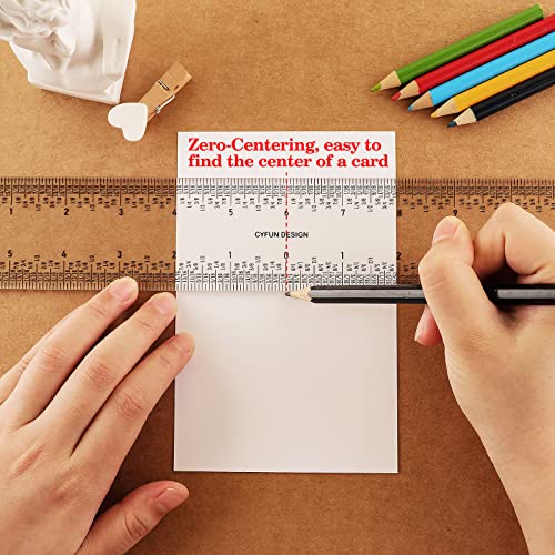 2 PCS 6"/12" Clear Acrylic Ruler Zero-Centering Ruler with Inches & Metric Measuring Tool 12" and 6" Inch Straight Edge Rulers for Scrapbooking Card-Making Student School Office Home Tool - color: 2 PCS 6"/12"