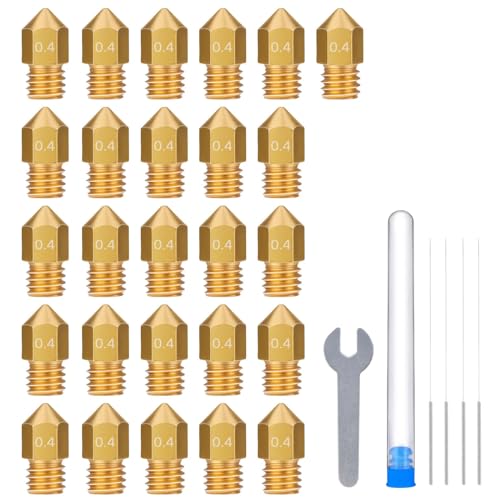 ELEGOO 26pcs 0.4mm MK8 Nozzles for Neptune 3/3 Pro/3 Plus/3 Max - style: Brass 0.4mm