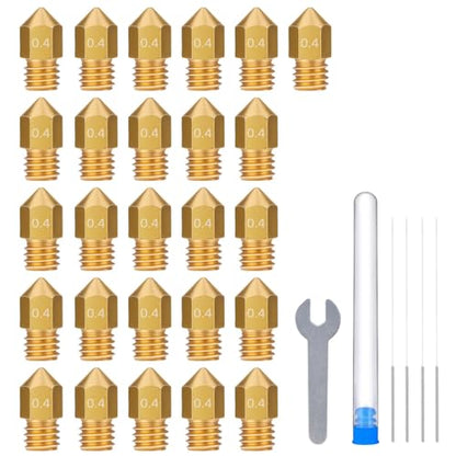 ELEGOO 26pcs 0.4mm MK8 Nozzles for Neptune 3/3 Pro/3 Plus/3 Max - style: Brass 0.4mm