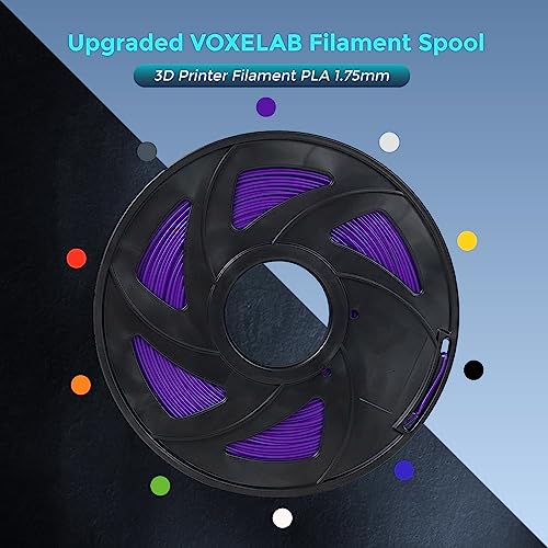 Voxelab 3D Printer Filament, 1.75mm PLA Pro (PLA+) Filament, Dimensional Accuracy +/- 0.02 mm, 3D Printing Material 1kg/ Spool, Compatible with FDM 3D Printer/Pen (Purple) - color: Purple