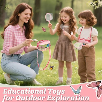 Biggun 2 Set Bug Catcher for Kids Ages 3-10 Explorer Toys Birthday Gift - color: Pink