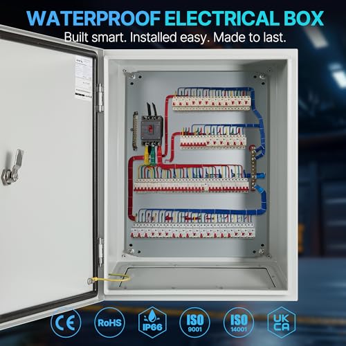 20x16x8 NEMA 4X Electrical Enclosure Metal Outdoor Enclosure Box - size: 20"H × 16"W × 8"D