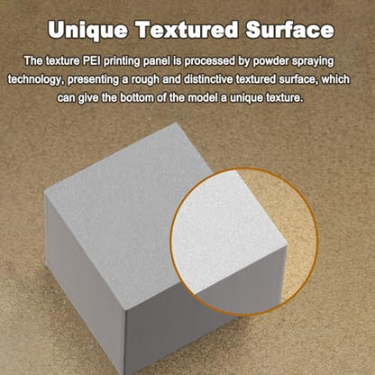 280x280mm Dual-Textured PEI Build Plate for QIDI Q2, Double-Sided Textured PEI Spring Steel Sheet Heat Bed with Strong Adhesion & Easy Part Removal - size: 280x280mm