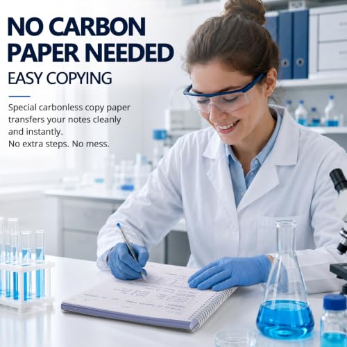 Carbonless Chemistry Lab Notebook, 50 Sets Duplicate Pages, 8.5 x 11 Inches