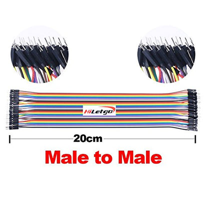 HiLetgo 200pcs/5x40pcs Breadboard Jumper Wires with Male Pin or Female Pin 2.54mm 2.0mm Male Female Pin Mutual Transfer Length 20CM Electronic Jumper Cables Assortment Kit for DIY - size: Small