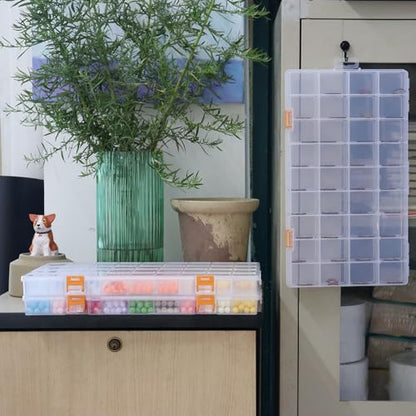 3 Pack 36 Grids Clear Plastic Storage Box with Dividers - size: 36 Grids