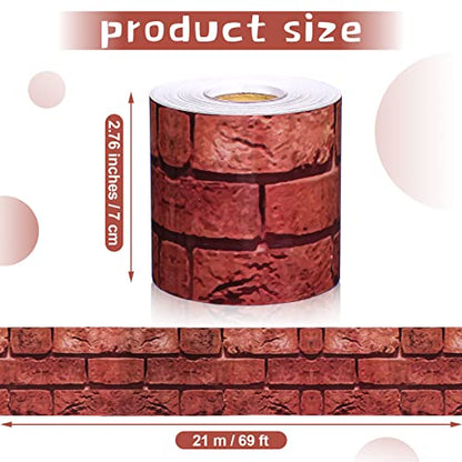 Outus 68 ft Red Brick Bulletin Board Border, 2.99 Inches - size: 2.99 Inches, style: Red Brick
