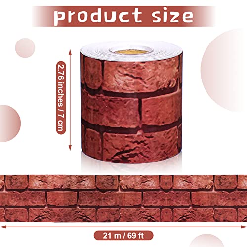 Outus 68 ft Red Brick Bulletin Board Border, 2.99 Inches - size: 2.99 Inches, style: Red Brick