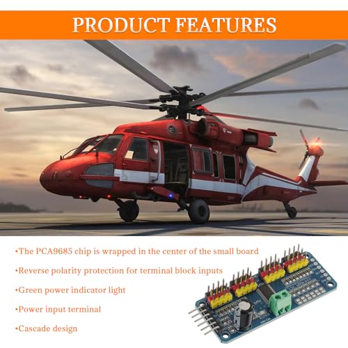 PCA9685 16 Channel PWM Servo Driver Board 12 bit IIC Interface Module Compatible with Arduino and Raspberry Pi (2pcs)