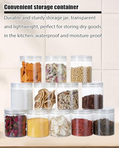 Plastic Storage Jars, 12 Pack Clear Storage Jars Wide Mouth Plastic Jars Clear Container With Lid For Lotion, Cream, Ointments, Makeup, Eye Shadow, Samples, Potravel Storage (4 oz) - size: 4 oz