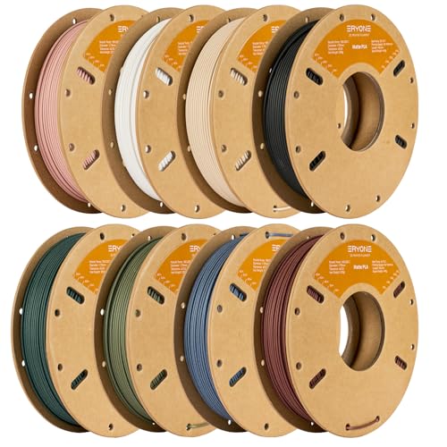 ERYONE PLA Filament 3D Printer Filament Bundle Multicolor 1.75mm +/- 0.03mm, PLA Filament 250g Spool, 8 Rolls, Matte PLA Series - color: Matte Pla Series, size: 2KG