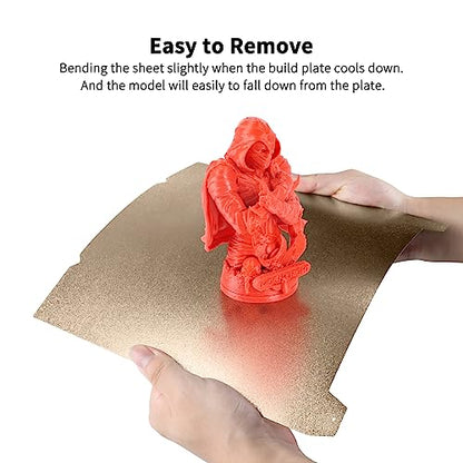 IdeaFormer-3D Double Sided Textured PEI Sheet 235x235mm, Flexible PEI Spring Steel (No Magnetic Build Plate) for Creality K1C/K1/SE/Ender 5 S1/Ender 3/Ender 3 Pro/Ender 3 V2/Ender 3 S1 Pro/Ender 3 Neo - color: Double Sided Textured Gold PEI