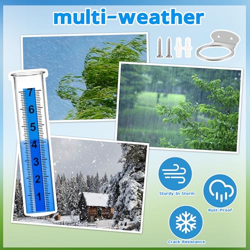 Rain Gauge Outdoor, 7" Large Capacity Rain Gauge Replacement Tube