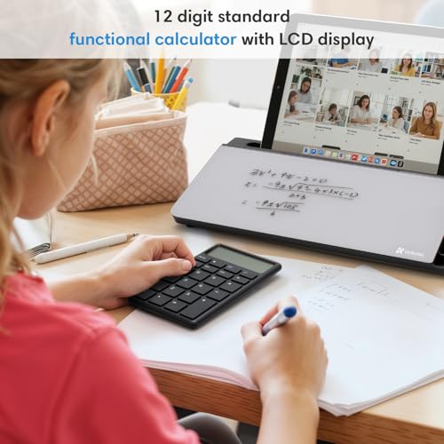 Varhomax Glass Desk Whiteboard with Calculator - color: Calculator-black&gray