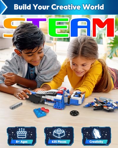 Robot Building Kits for Kids, Stem Toys for Boys Age 8-12, APP & Remote Control Educational Coding Building Sets, Programmable Robot for Kids, Rechargeable Robotic Kit Gifts for Girls Boys (728 PCS)