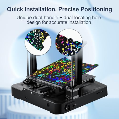 IdeaFormer-3D K1 K1C K1 SE Build Plate Rainbow Confetti PEF+Galaxy PEY Spring Steel Bed Plate with Magnetic Plate 235x235mm for Creality K1C/K1/K1 SE/Ender 3 V3 SE/KE/Ender 3 S1/Pro/Ender 5 S1 - color: Rainbow Confetti PEF+Galaxy PEY