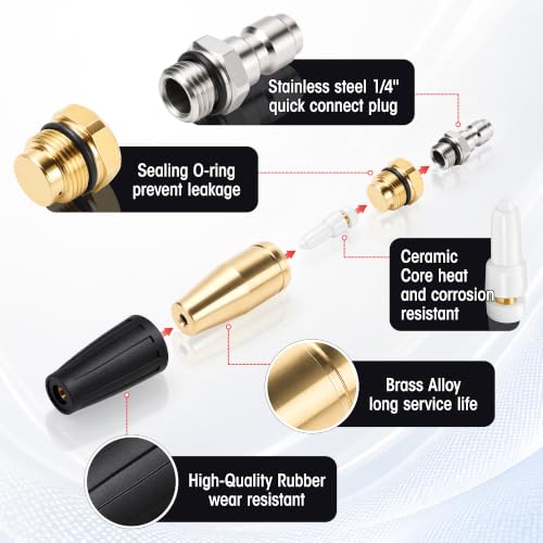 Pressure Washer Turbo Nozzle, 4000 PSI, 4.0 GPM with 7 Spray Nozzle Tips