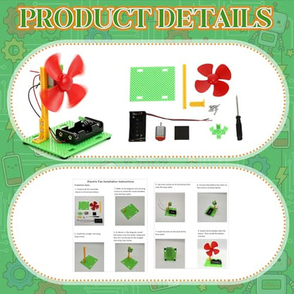 Soulchen 16 Sets DIY Electric Fan Kits Stem Crafts Science Kits Robotics DIY Project for Electrical Circuit Experiment Engineering Activities Clubs Party Favors