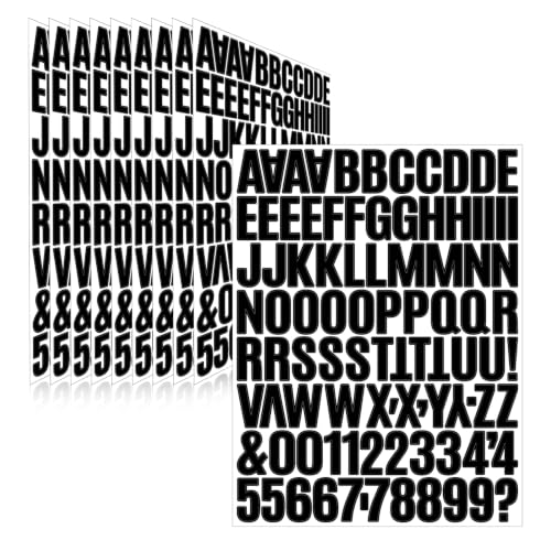 Letter Stickers,Mailbox Numbers,1.25 Inch Waterproof Vinyl Alphabet - color: Black, size: 1.25 Inch