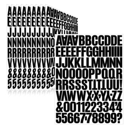 Letter Stickers,Mailbox Numbers,1.25 Inch Waterproof Vinyl Alphabet - color: Black, size: 1.25 Inch
