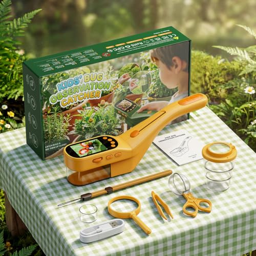 Kids Bug Catcher Microscope STEM Exploration Toy for Ages 3+ - color: Orange