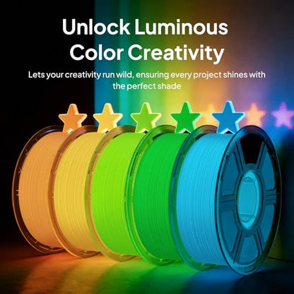 ELEGOO PLA 3D Printer Filament Glow in the Dark Yellow 1KG 1.75mm - color: 1pcs Glow in the Dark Yellow