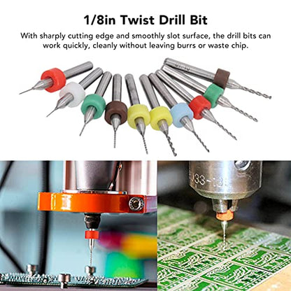 10 Pcs Twist Drill Bit Set, Tungsten Steel Drill Bits, High Hardness, for Drilling and Carving Amber Wax, Circuit Board, Plastic, Cleaning 3D Printer Nozzles