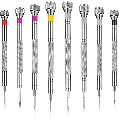 Chumia 8 Pieces Precision Jewelers Screwdriver Set, Micro Watch Repair - size: 0.6-1.6 mm, style: Flathead, Phillips
