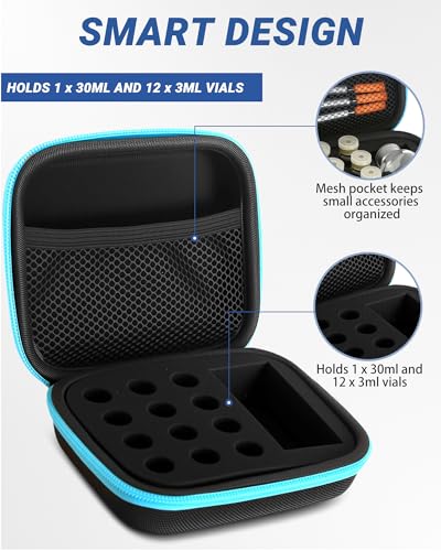 13 Slots Dual-Size 30ml and 3ml Peptide Case, BAC Water Vial Holder, Peptide Case for Fridge and Travel, Fits Standard Vials (Case Only) - size: 13 Slots Dual-Size