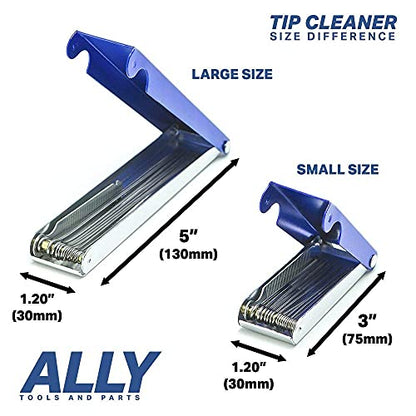 ALLY Tools Professional Large and Small 12 Wire Oxy-Acetylene Tip Cleaner Set for Cleaning Welding Cutting Nozzles/Tips, Gas Orifices, Carburetors, Spray Guns, Paint Guns, Sprinklers, and Shower Heads