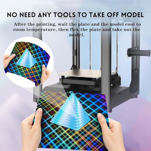 IdeaFormer-3D PES Build Plate 235x235mm, Flexible Rainbow Plaid+ Mesh PES Spring Steel Print Bed No Magnetic Plate for Creality K1/K1C/K1 SE/Ender 3 S1/Pro/Ender 3 V3 SE/Ender 3 V3 KE/Ender 5 S1 - color: Rainbow Plaid+Mesh PES