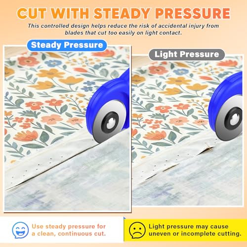 DIYSELF 5 Pack 45mm Rotary Cutter Blades, SK7 Rotary Blade Replacements - color: 5 Pack