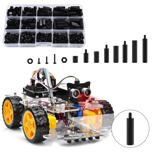 350Pcs M3 Male Female Nylon Hex Spacer Standoff Screws Nuts Assorted Assortment Kit Threaded Pillar for PCB Circuit Board Motherboard Standoffs Black - size: 350Pcs M3