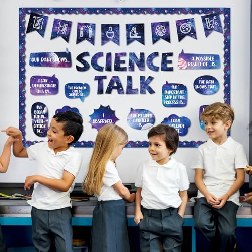 Space Science Bulletin Board Set Astronaut Classroom Decorations Science Talk Bulletin Board Decorations Educational Cutouts for Elementary Middle School Wall Decor Back to School Teacher Supplies - style: Space