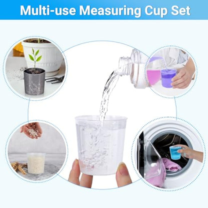 Gartful 200ml Large Measuring Cup - 10 Pack, 6.8oz Plastic Graduated Cups for Resin Epoxy Casting Making, Slime Making, Paint Pouring, Chemical Resistant - size: 200ml