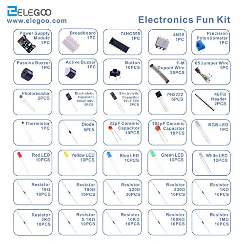 ELEGOO Electronic Fun Kit Bundle with Breadboard, 235 Items for Arduino (Pack of 3) - size: 1 Count(Pack of 3)