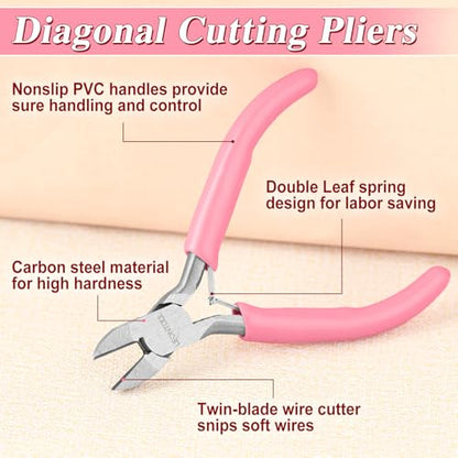 4-Inch Mini Diagonal Cutting Pliers Side Cutters Plier with Spring - style: Diagonal Cutting Pliers