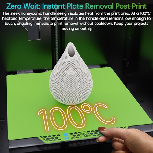 BIQU CryoGrip Pro Glacier Green Compatible with Bambu-Lab P1S/P1P/P2S/X2D/X1C/X1E/A1 3D Printers 257x257MM Panda Build Plate Double Sided Upgrade Removable Surface Platform - color: Glacier-Green, size: P1/P2/X1/A1/X2D