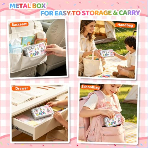 Travel Magnetic Tiles, 26Pcs Mini Magnet Tiles with Case - color: Color-1