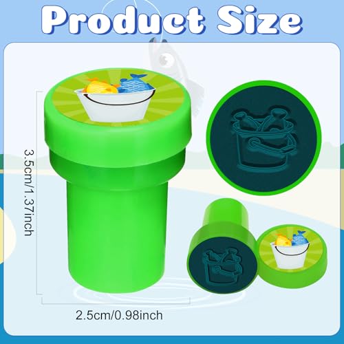 Cinrobiye 24 Pcs Gone Fishing Stampers Party Favor Set, Cute Fishing Theme Stamps for Kids Birthday Party, Classroom Rewards, Carnival Prizes, Goody Bag Fillers, Outdoor Adventure Party Supplies - color: Gone Fishing