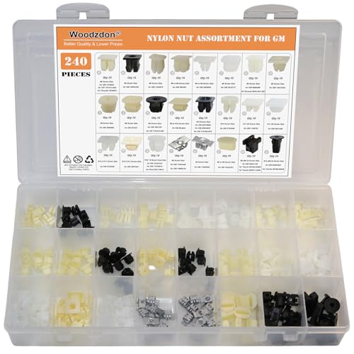 240pcs Grille Headlight Bezel Nylon Nut License Plate Nut #6,#8,#10,#12,#14 - size: 24 Size 240pcs B