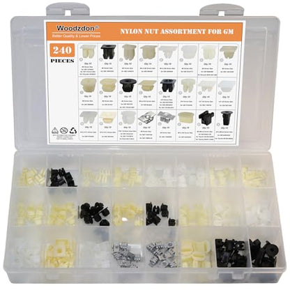 240pcs Grille Headlight Bezel Nylon Nut License Plate Nut #6,#8,#10,#12,#14 - size: 24 Size 240pcs B