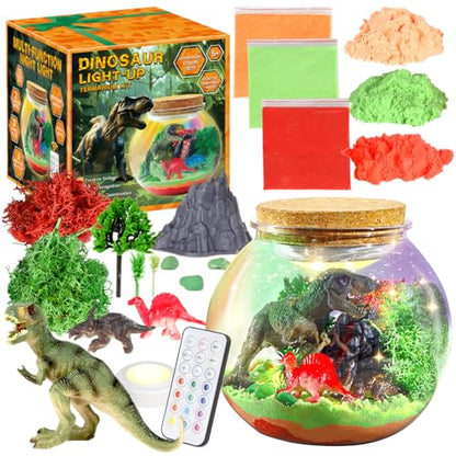 7july Dinosaur Activities Toys-Dinosaur Terrarium Craft Kits for Boys-Birthday Gifts for Kids Age 4 5 6 7 8 Years Old