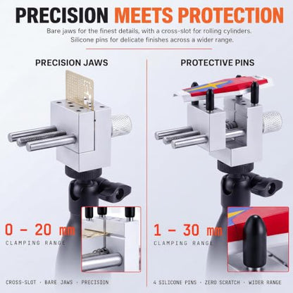 Handheld Mini Vise, Adjustable Bench Vise for Hobby Model Making - style: with handle