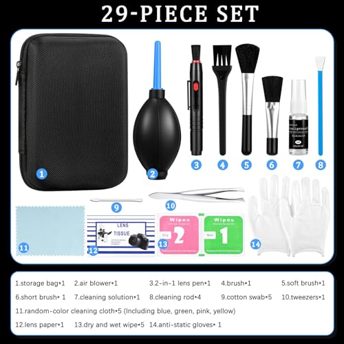Camera Cleaning Kit for DSLR & Mirrorless Cameras - Camera Accessories Lens, Sensor & Camera Lens Cleaning Kit, Perfect Photographer Gifts, Accessories Sensor Cleaning kit