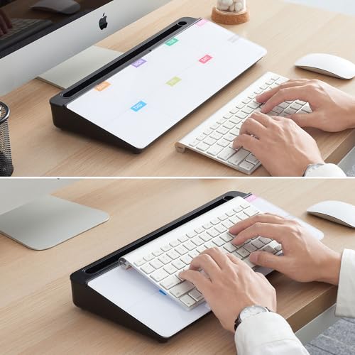 TSJ OFFICE Whiteboard Weekly Dry-Erase-Board - Desktop White Board Calendar Desk Organizers with Accessories Computer Keyboard Stand with Drawer, for Office, Home, School Supplies - Black Calendar - color: Black-base Weekly Calendar