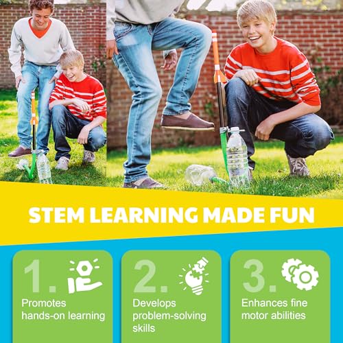 Green Science - Green Rocket - STEM Rocket Launcher for Kids - Build & Launch a Recycled Rocket with Air Pressure - Educational Toy for Young Scientists - Easy & Engaging Science Experiment - style: Rocket Kit