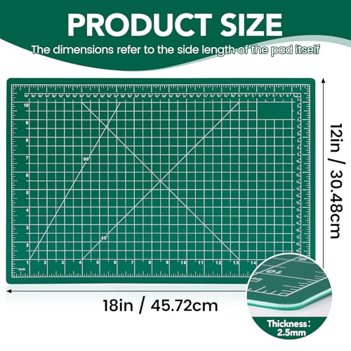 Cutting Mat 12"x18", 10 Pack Double-Sided 5-Ply Self Healing Sewing Cutting Mat, Cutting Mats Board for Crafts-Sewing, Fabric, Quilting, Scrapbooking Project