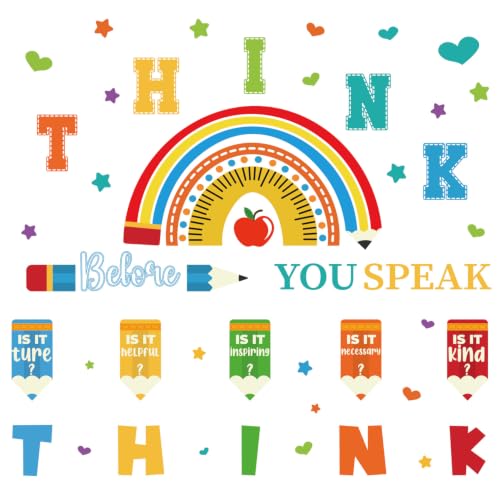 LHIUEM Inspirational Quotes Wall Sticker Think Before You Speak Wall Decal - color: Think
