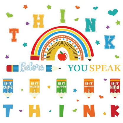LHIUEM Inspirational Quotes Wall Sticker Think Before You Speak Wall Decal - color: Think